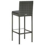 vidaXL-Set-Bar-da-Giardino-3-pz-con-Cuscini-in-Polyrattan-Grigio