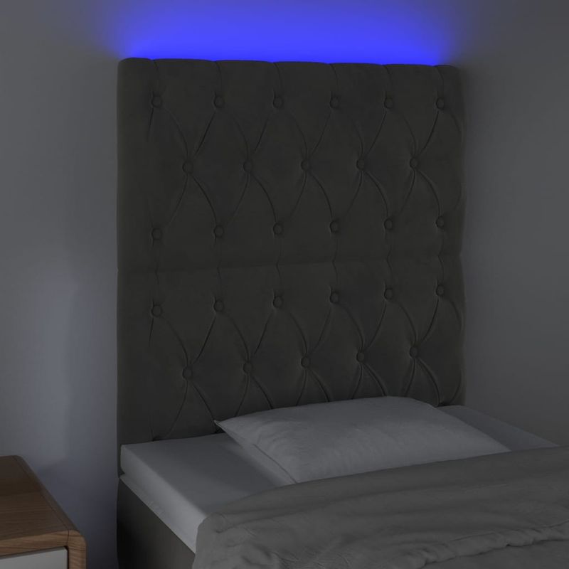 Testiera-a-LED-Grigio-Scuro-100x7x78-88-cm-in-Velluto