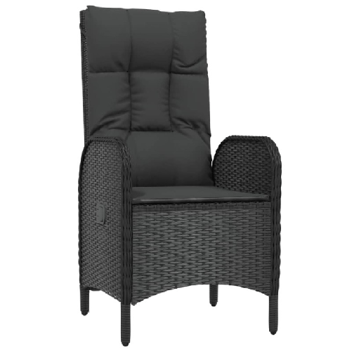 Set-da-Pranzo-da-Giardino-5-pz-Nero-con-Cuscini-in-Polyrattan