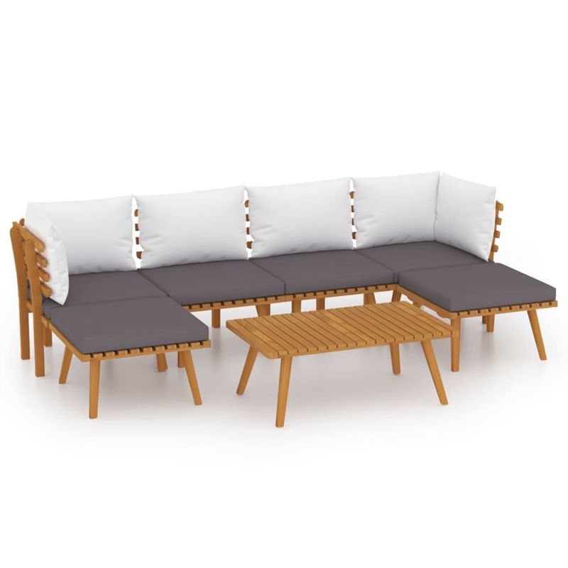 vidaXL-Set-Divani-da-Giardino-7-pz-con-Cuscini-in-Massello-di-Acacia