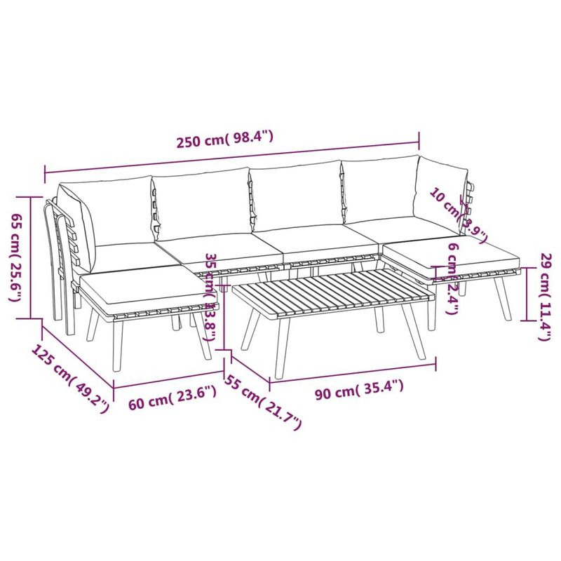 vidaXL-Set-Divani-da-Giardino-7-pz-con-Cuscini-in-Massello-di-Acacia