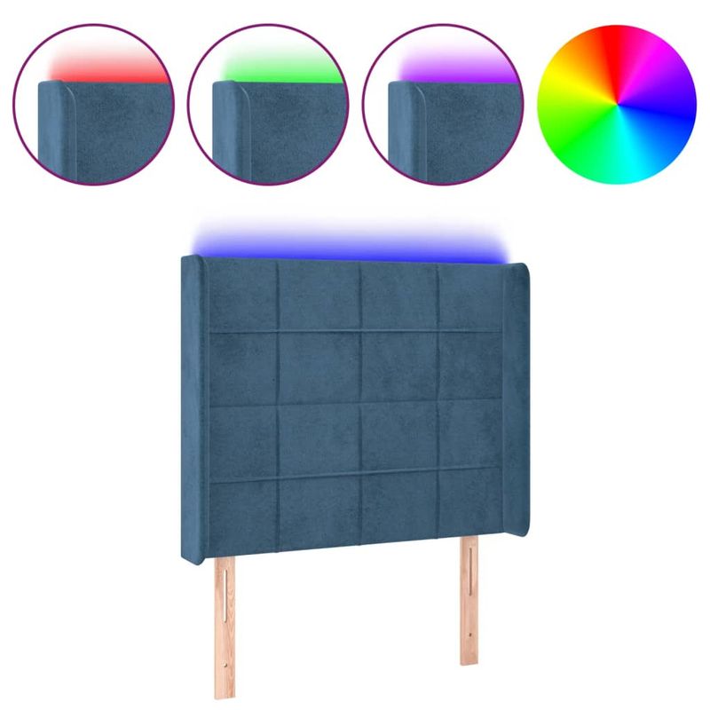 Testiera-a-LED-Blu-Scuro-147x16x78-88-cm-in-Velluto