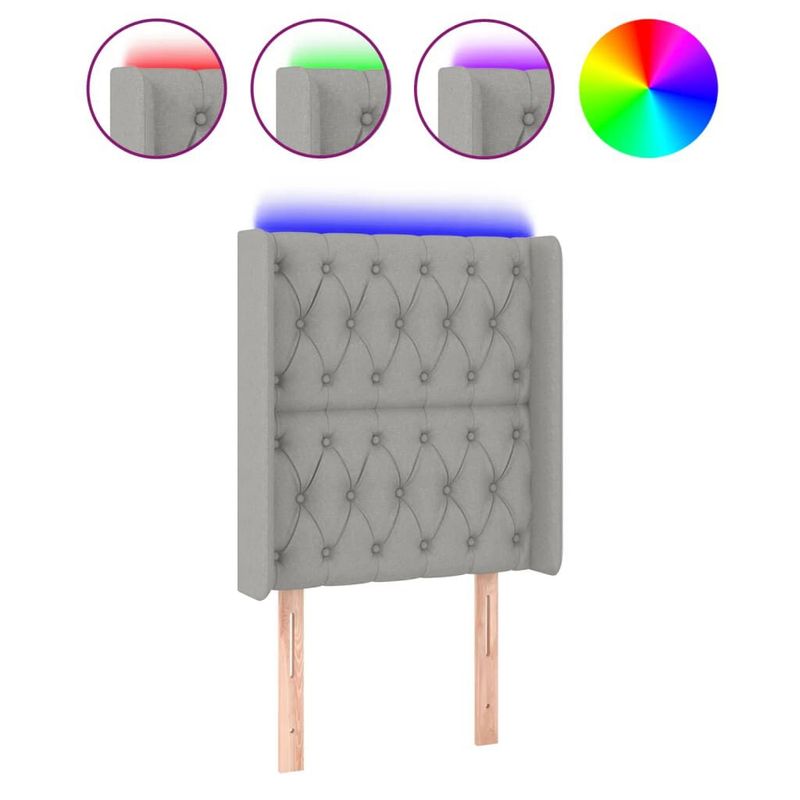 Testiera-a-LED-Grigio-Chiaro-83x16x118-128-cm-in-Tessuto