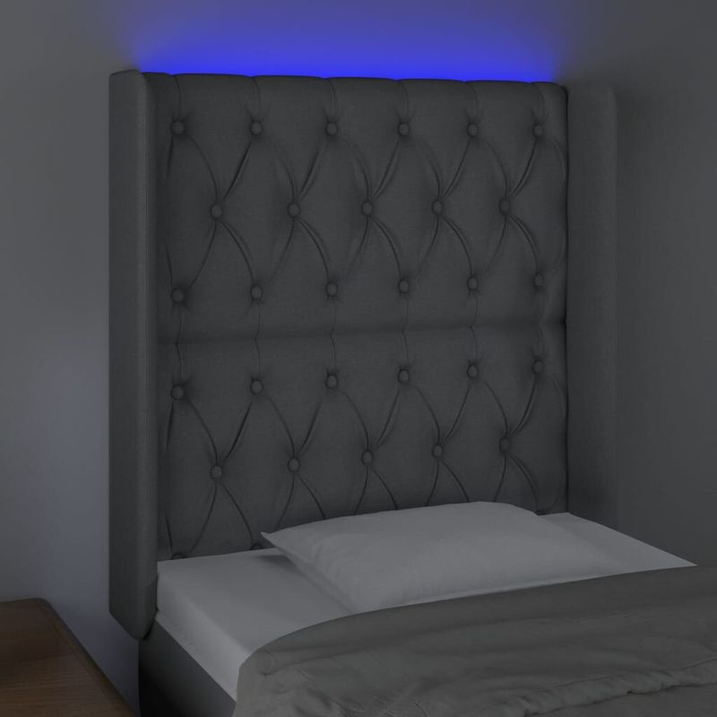 Testiera-a-LED-Grigio-Chiaro-83x16x118-128-cm-in-Tessuto