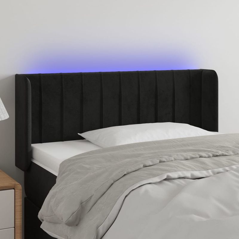 Testiera-a-LED-Nera-183x16x78-88-cm-in-Velluto