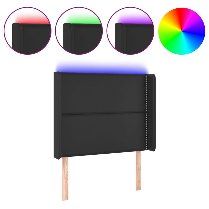Testiera-a-LED-Nera-83x16x78-88-cm-in-Similpelle