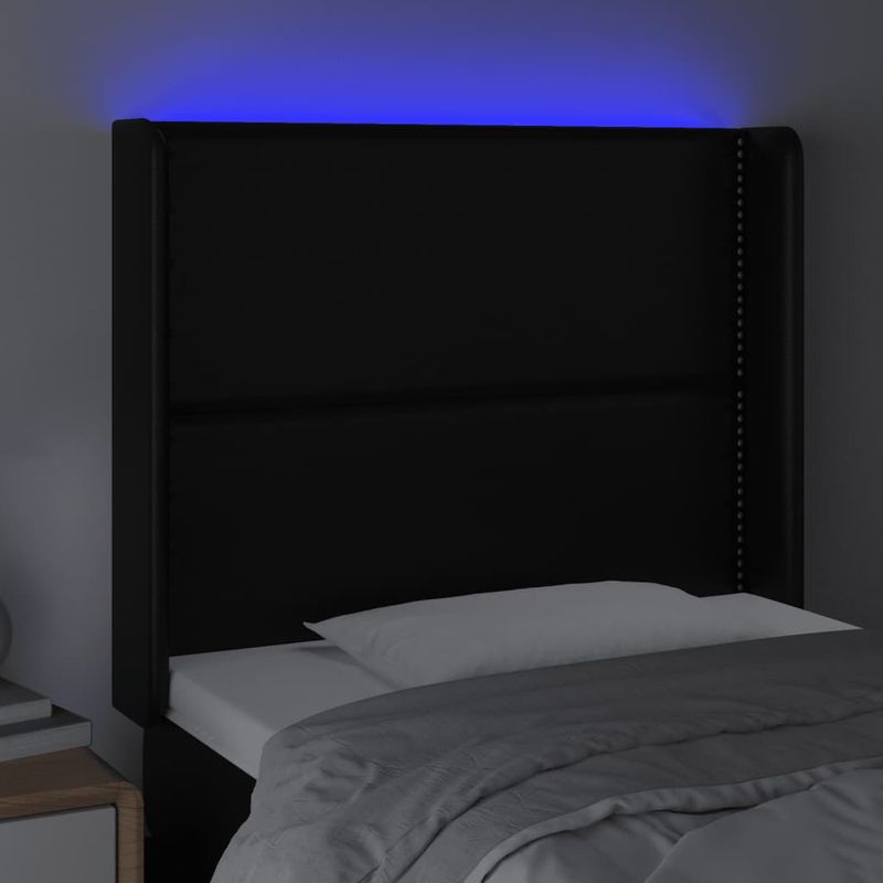 Testiera-a-LED-Nera-83x16x78-88-cm-in-Similpelle