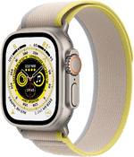 Apple-Watch-Ultra--GPS---Cellular--49mm-Titanium-Geuse-TRAIL-Loop-Gelb---Beige--Greha-E-S---M-