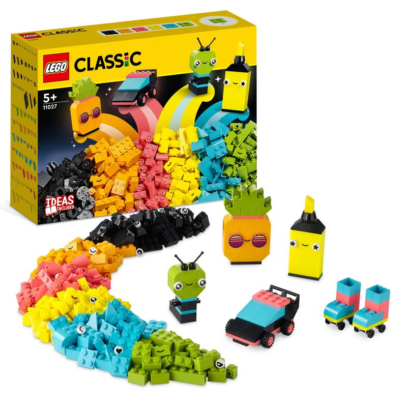 LEGO-Classic-11027-Divertimento-Creativo---Neon-Costruzioni-in-Mattoncini-con-Macchina-Giocattolo-Giochi-per-Bambini-5-