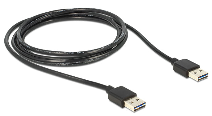 Delock-Cavo-EASY-USB-2.0-Tipo-A-maschio->-EASY-USB-2.0-Tipo-A-maschio-3-m-nero
