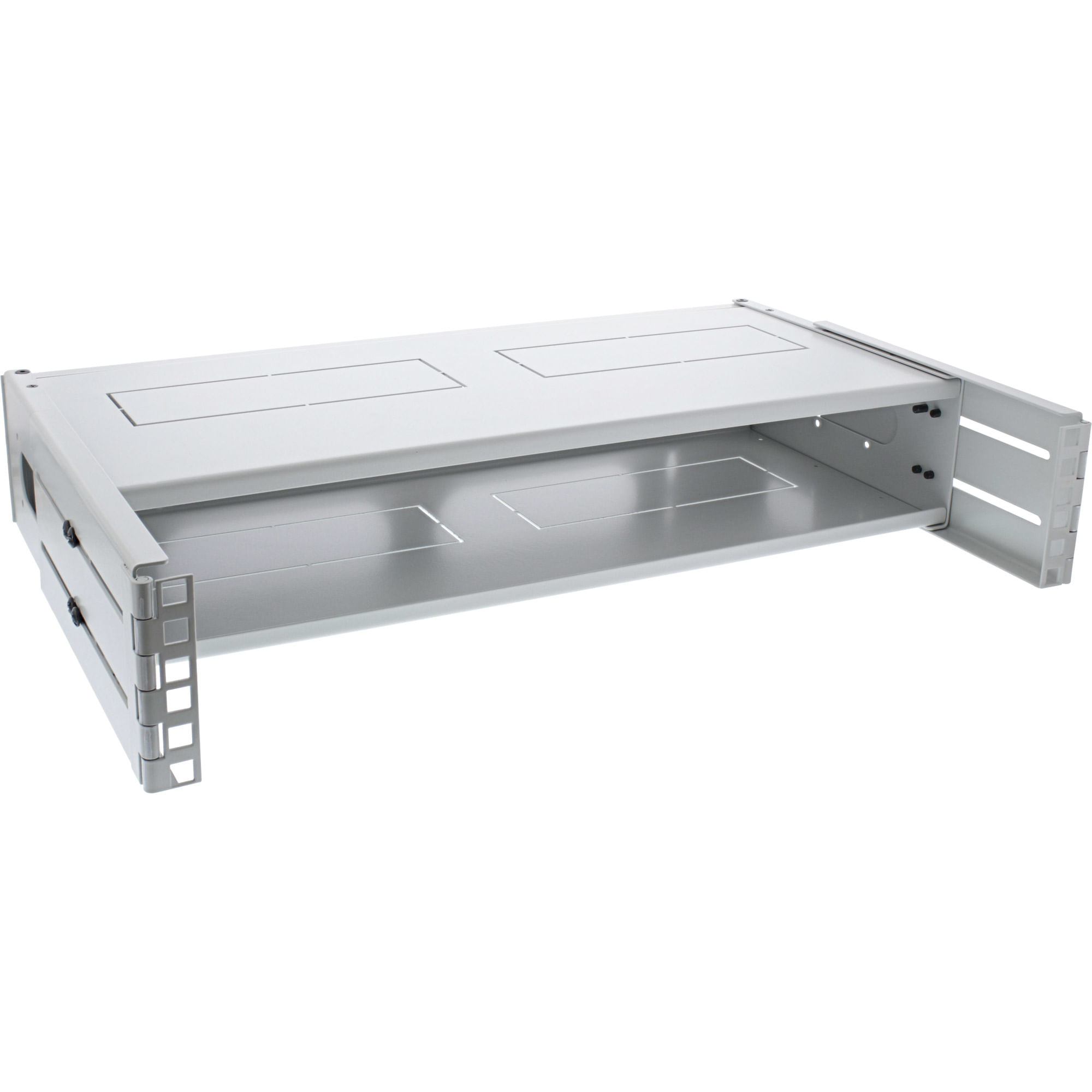 InLine 48,30cm (19") Rack zur Wandmontage - 2HE - 24-40cm Tiefe - mit Abdeckung - grau (19102D)