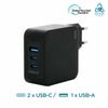 Mobilis-Charger-100W-2USB-C-1USBA-GaN-cable-100W-Computer-portatile-Smartphone-Tablet-Nero-AC-Interno--WALL-CHARGER---