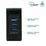 Mobilis-Charger-100W-2USB-C-1USBA-GaN-cable-100W-Computer-portatile-Smartphone-Tablet-Nero-AC-Interno--WALL-CHARGER---