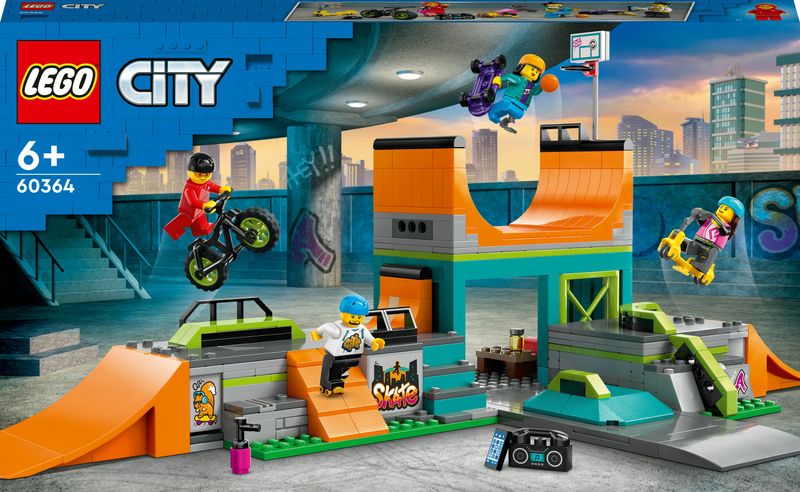 LEGO-City-60364-Skate-Park-Urbano-Gioco-per-Bambini-6--con-BMX-Skateboard-Monopattino-Rollerblade-e-4-Minifigure-Set-2023