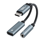 Microconnect MC-USBC-AUDIOCF cavo e adattatore video 0,13 m Argento (USB-C to USB-C PD and Audio, - Silver 13cm - Warran