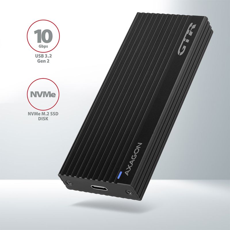 Axagon-EM2-GTR-Box-esterno-SSD-Nero-M.2--AXAGON-EEM2-GTR-M.2-SSDs-USB-C-3.2-Gen-2-External-Enclosure---Black-