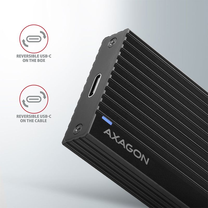 Axagon-EM2-GTR-Box-esterno-SSD-Nero-M.2--AXAGON-EEM2-GTR-M.2-SSDs-USB-C-3.2-Gen-2-External-Enclosure---Black-