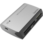 Hama All in One lettore di schede USB 2.0 Nero, Argento (00200129 - Hama All in One USB Card Reader USB-A USB 2.0)