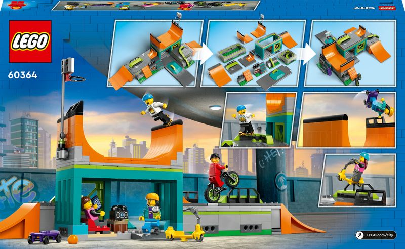 LEGO-City-60364-Skate-Park-Urbano-Gioco-per-Bambini-6--con-BMX-Skateboard-Monopattino-Rollerblade-e-4-Minifigure-Set-2023