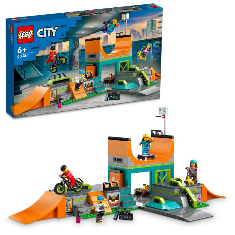 LEGO-City-60364-Skate-Park-Urbano-Gioco-per-Bambini-6--con-BMX-Skateboard-Monopattino-Rollerblade-e-4-Minifigure-Set-2023