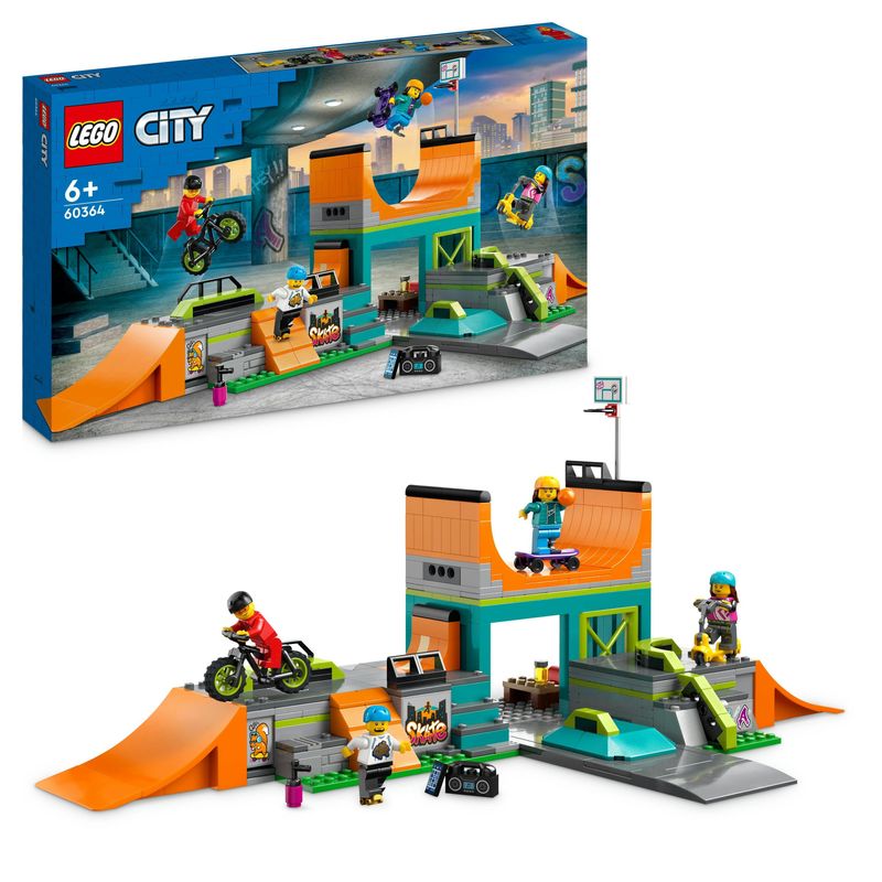 LEGO-City-60364-Skate-Park-Urbano-Gioco-per-Bambini-6--con-BMX-Skateboard-Monopattino-Rollerblade-e-4-Minifigure-Set-2023