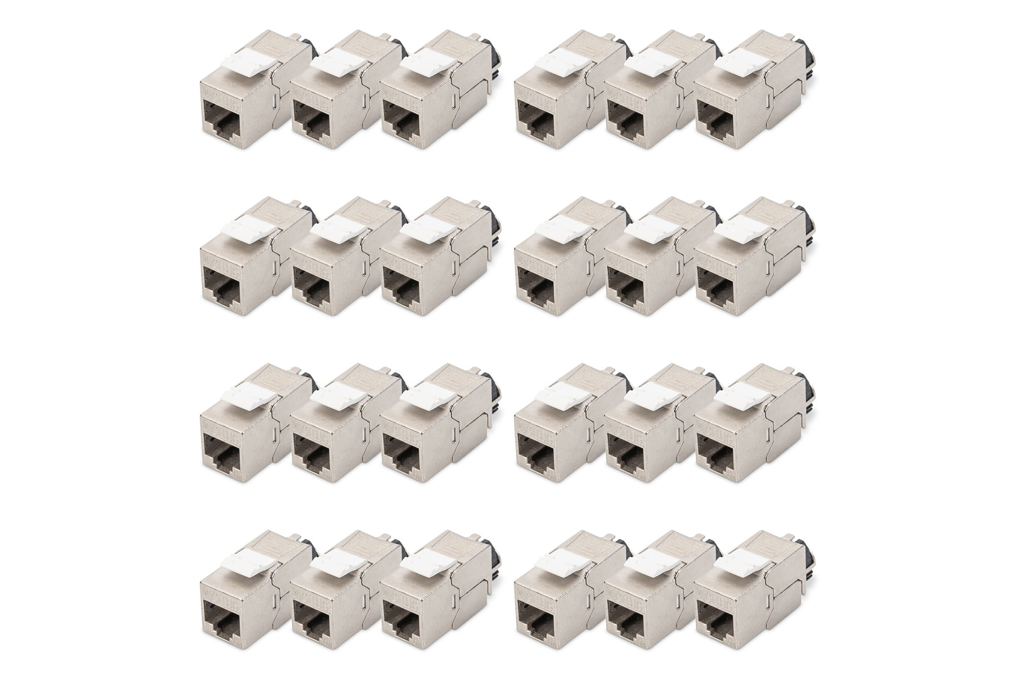 Digitus Modulo Keystone CAT 6A, schermato con supporto dei cavi intelligente, kit [24 pezzi] (DIGITUS CAT 6A KEYSTONE JA