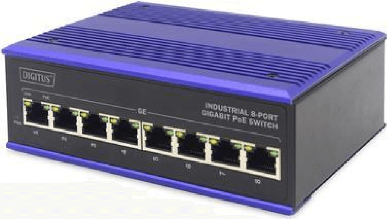 SWITCH-INDUSTRIALE-8-PORTE-FAST-ETHERNET-10-100-DIN-RAIL