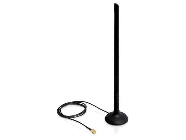 Delock Antenna WLAN 802.11 b/g/n Giunto omnidirezionale RP-SMA 6,5 dBi con supporto magnetico
