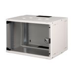 Digitus Custodia da parete DIGITUS 7U 370x540x400 SOHO PRO/non assemblata/porta in vetro/grigio
