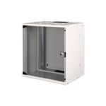 Digitus Custodia da parete DIGITUS 12U 595x540x400 SOHO/non assemblata/porta in vetro/grigio