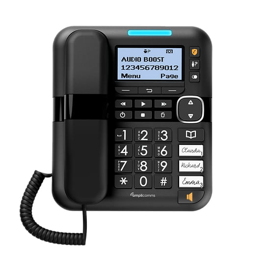 Amplicomms-BigTel-1580-DECT-Mobilteil-Freisprechen-fA¼r-HA¶rgerA¤te-kompatibel-Wahlwiederholung-Anrufbeantworter-LED-Dis