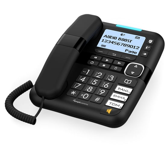Amplicomms-BigTel-1580-DECT-Mobilteil-Freisprechen-fA¼r-HA¶rgerA¤te-kompatibel-Wahlwiederholung-Anrufbeantworter-LED-Dis