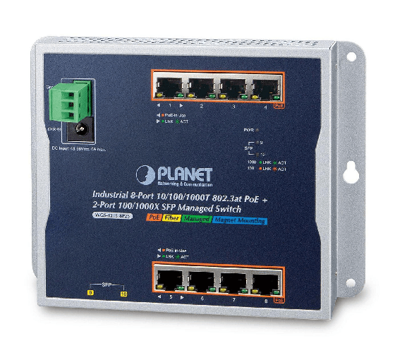 PLANET WGS-4215-8P2S switch di rete Gestito Gigabit Ethernet (10/100/1000) Supporto Power over Ethernet (PoE) Nero