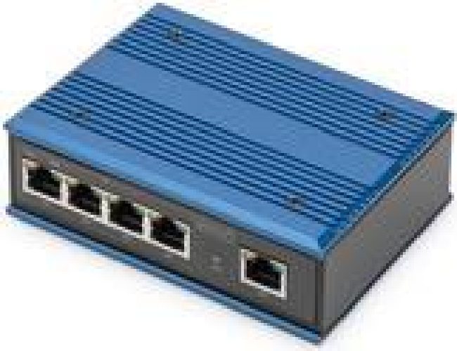 SWITCH-INDUSTRIALE-4-PORTE-GIGABIT-POE---1-PORTA-UPLINK-DIN-RAIL