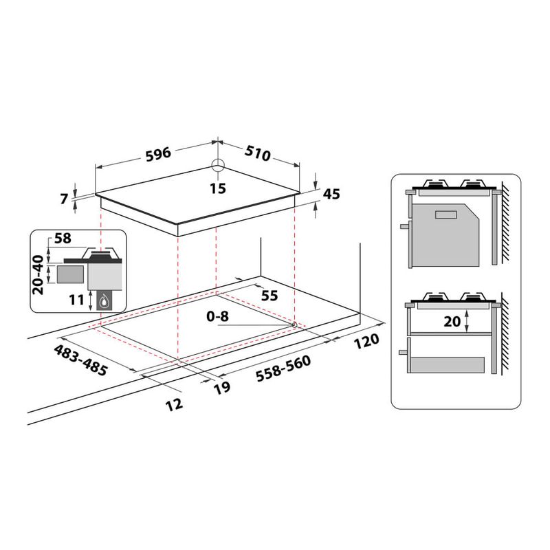 Hotpoint-HAGD-61S-CH-Champagne-Da-incasso-60-cm-Gas-4-Fornello-i-