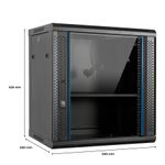 Aiten-Data-AI6612-Pensile-12U-profonditA A -600---Porta-in-vetro---Blocco-di-sicurezza---Include-vassoio-fisso-e-ventola-d