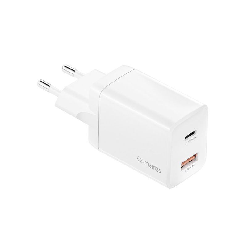 Caricabatterie-4smarts-PDPlug-Duos-25W-1xC-1xA-bianco