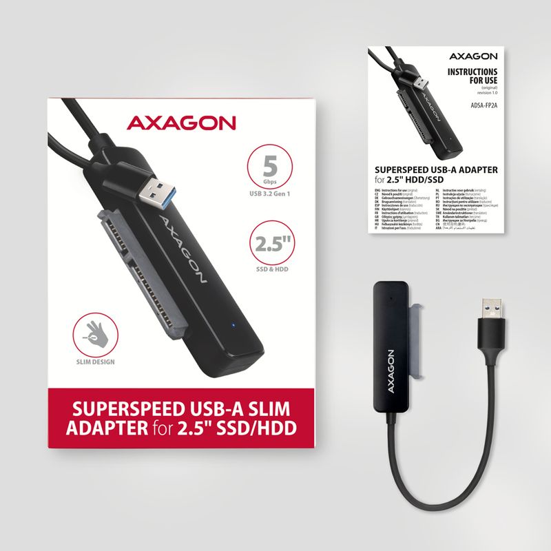 AXAGON-ADSA-FP2A-USB3.2-Gen1---SATA-6G-2.5--HDD-SSD-FASTPort2-Adapter--ADSA-FP2A-