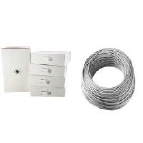 LogiLink Installationskabel, Kat. 6, U/UTP, 305 m, lichtgrau 4 x 2 AWG 23/1, ungeschirmt, CCA Kabel (Kupfer-Aluminium- (