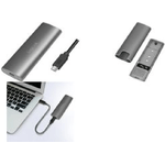 LogiLink GehÃ¤use fÃ¼r M.2 NVMe PCIe & SATA SSD, USB 3.2 Gen 2 KapazitÃ¤t: bis zu 4 TB, AluminiumgehÃ¤use in silber,