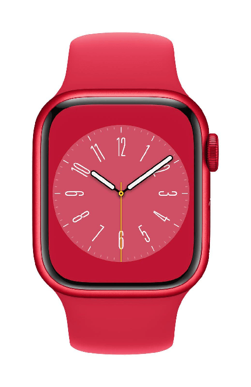 Apple-Watch-Series-8--GPS---Cellular--45mm-Aluminio-Red-Sports-Band-Red