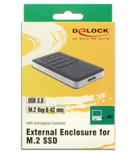Delock-Custodia-esterna-M.2-Key-B-42-mm-SSD->-Presa-USB-3.0-tipo-Micro-B-con-funzione-di-crittografia
