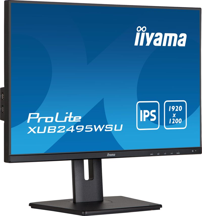 IIYAMA-Prolite-XUB2495WSU-B5-Monitor-6113-cm--24-pollici---Wuxga-IPS-5MS-HDMI-DisplayPort-VGA-USB-Hub-Pivot-