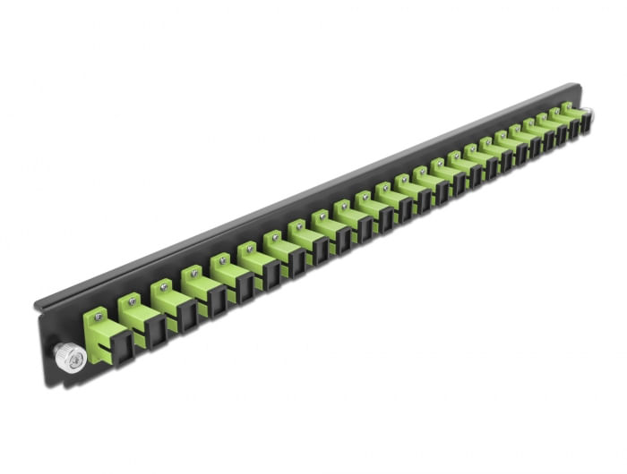 Pannello-frontale-della-scatola-di-giunzione-da-19--Delock-24-porte-SC-Simplex-verde-lime