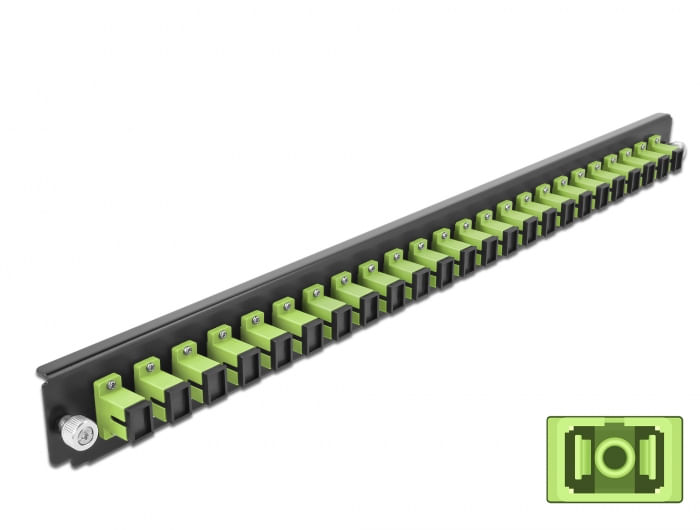 Pannello-frontale-della-scatola-di-giunzione-da-19--Delock-24-porte-SC-Simplex-verde-lime