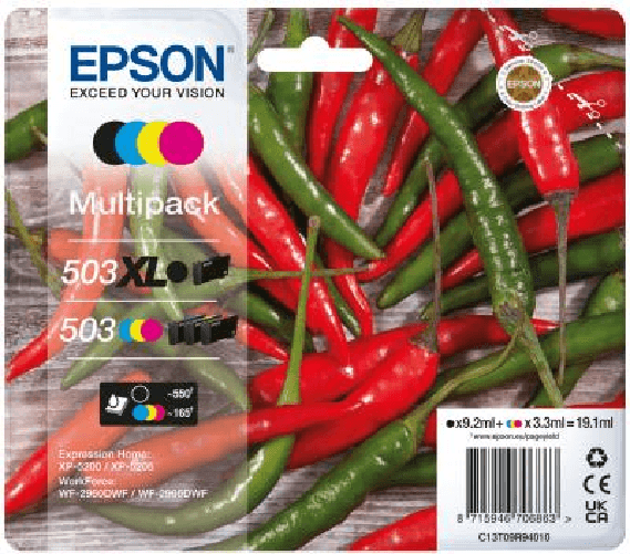 Epson-503-XL-cartuccia-d-inchiostro-4-pz-Originale-Resa-elevata--XL--Nero-Ciano-Magenta-Giallo