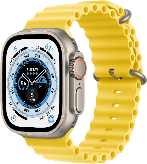 Apple-Watch-Ultra--GPS---Cellular--49mm-Titanium-Geuse-Ocean-Bracelet-Yellow