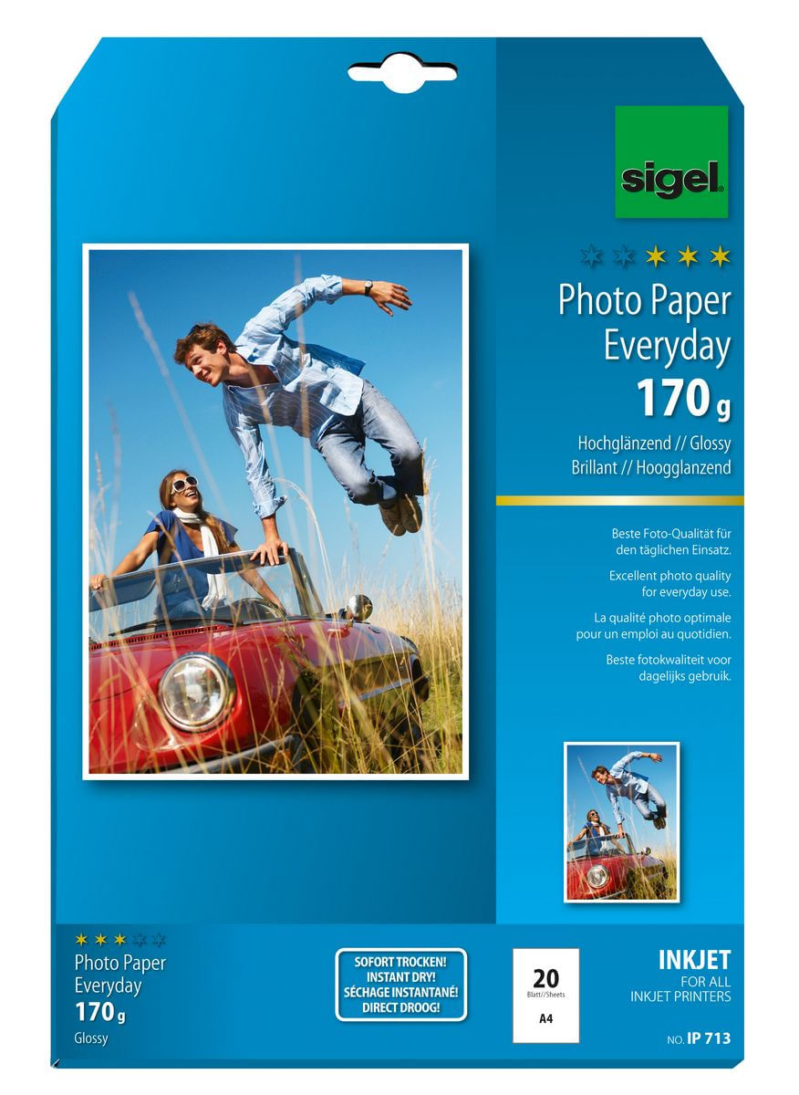 Sigel Carta fotografica SIGEL Inkjet Everyday DIN A4 lucida 170 g/mÃâÃÂ²