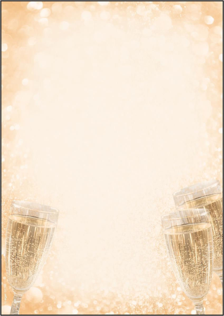 Sigel Carta da lettere SIGEL con motivi champagne, A4 DIN A4 90 g/mÃâÃÂ²