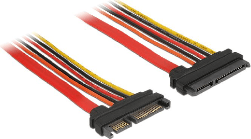Delock-Cavo-di-prolunga-SATA-6-Gb-s-spina-a-22-pin->-presa-SATA-a-22-pin--33-V-5-V-12-V--100-cm